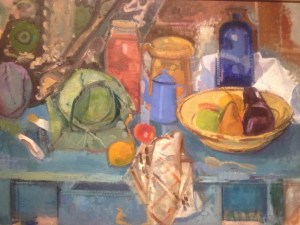 ruth miller, blue table still life, 1997